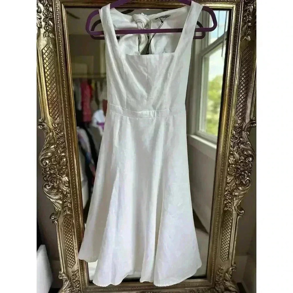 EPHEMERA Troika Cutout-back Ivory Linen Dress Size 2 NEW NWT! - Picture 2 of 10